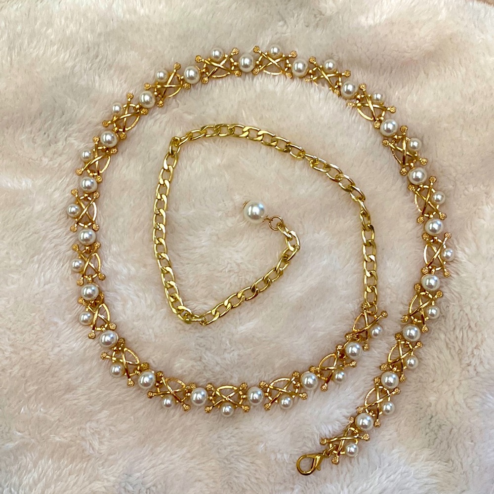 Belt - Pearls Crystals & Gold